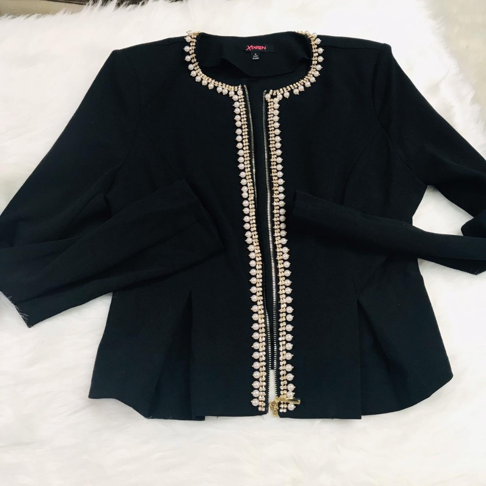 🆕️ARRIVED Black With Rhinestone And Pearls Embell - Picture 7 of 7